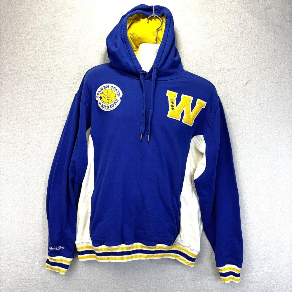 Mitchell & Ness Golden State Warriors Retro Hoodie Sweatshirt Mens Large Blue
